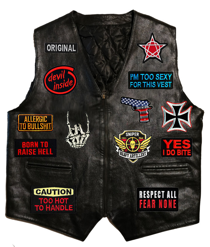 Best Biker leather vest , patched jacket,T Shirts For Men and Women,Bandanas,headwraps, Compression arm sleeves in India Online