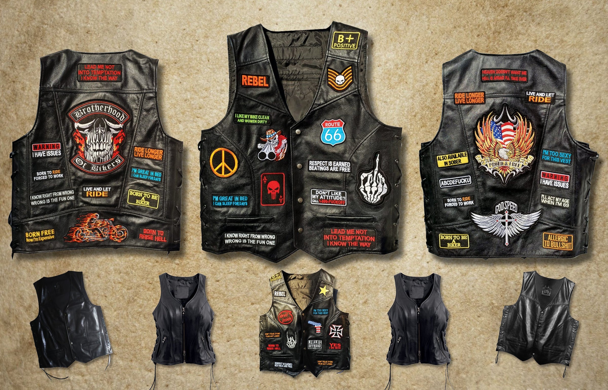 Motorbike leather vest best sale