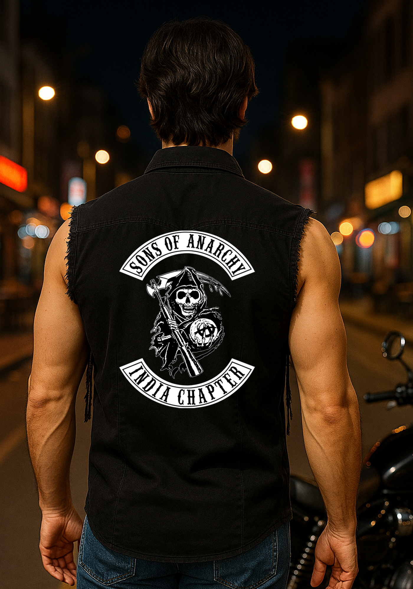 Best Denim Biker shirt sleeveless Biker shirt,Motorcycle clothing with patch  Bandana in India online for Men and Women, T shirts, Bandanas,Biker clothingBest Denim Biker shirt sleeveless Biker shirt,Motorcycle clothing with patch  Bandana in India online for Men and Women, T shirts, Bandanas,Biker clothing