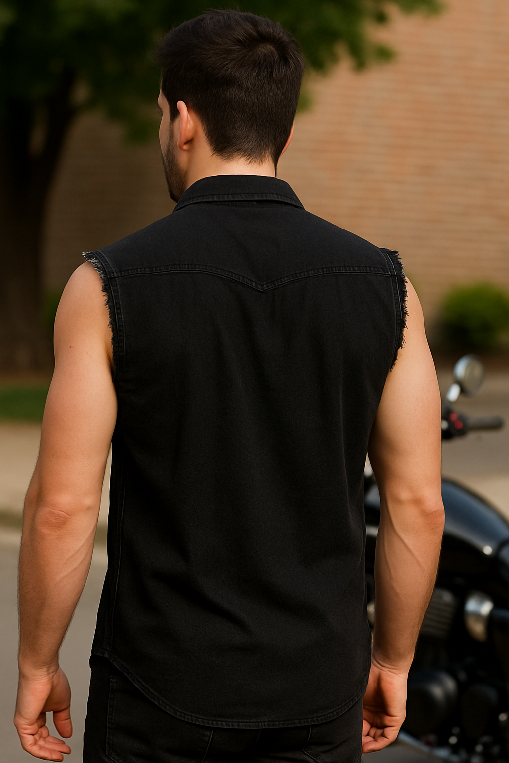 Best Denim Biker shirt sleeveless Biker shirt Cafe Racer patch  Bandana in India online for Men and Women, T shirts, Bandanas,Biker clothing