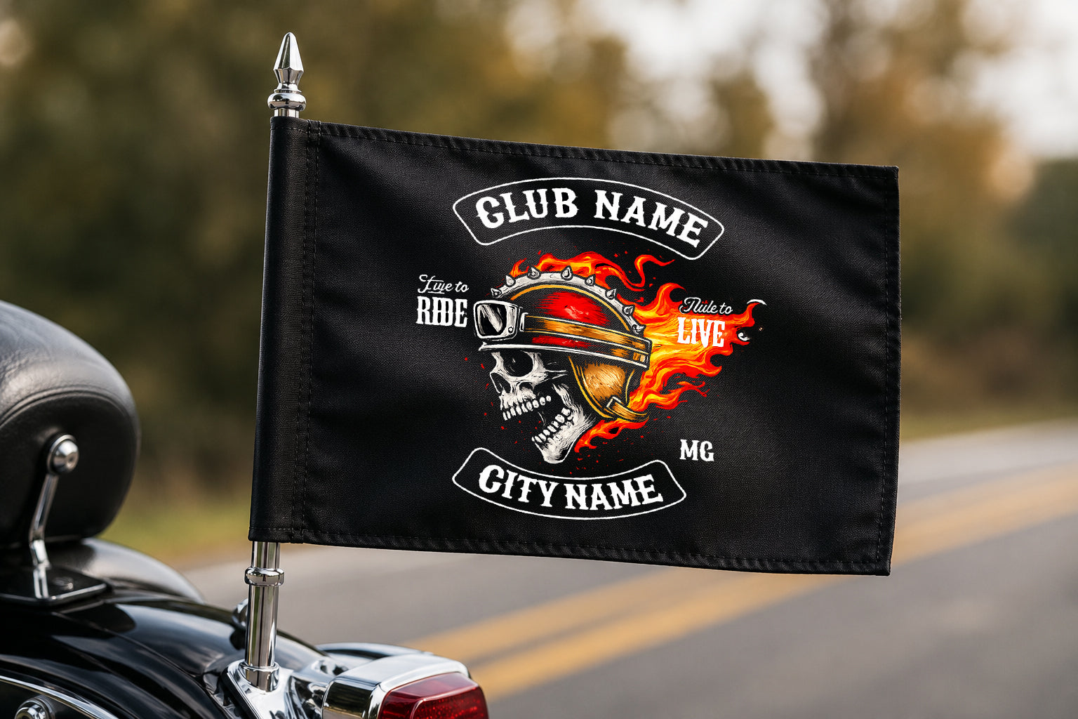 upload your logo motorcycle flag, motorcycle flag with your logo, design your own motorcycle flag, create your own motorcycle flag, personalized motorcycle club flag, custom name motorcycle flag, custom text motorcycle flag, custom image motorcycle flag, custom photo motorcycle flag, custom biker club flag, custom MC club flag, motorcycle flag logo printing.