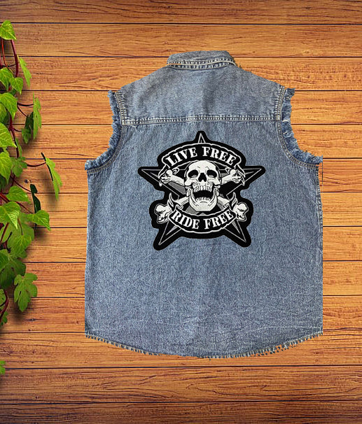Best Denim Biker shirt sleeveless Biker shirt Cafe Racer patch  Bandana in India online for Men and Women, T shirts, Bandanas,Biker clothing