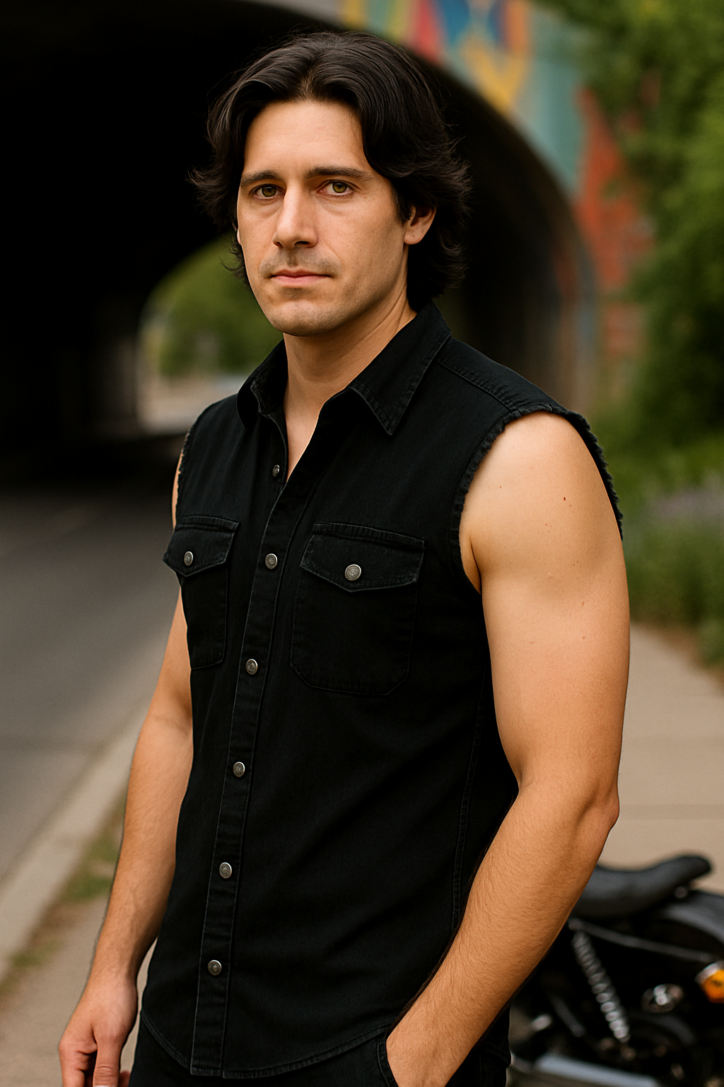 Best Denim Biker shirt sleeveless Biker shirt Cafe Racer patch  Bandana in India online for Men and Women, T shirts, Bandanas,Biker clothing