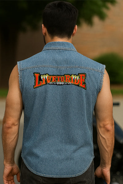 Best Denim Biker shirt sleeveless Biker shirt Cafe Racer patch  Bandana in India online for Men and Women, T shirts, Bandanas,Biker clothing