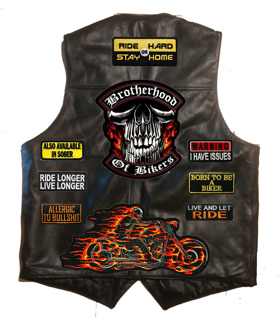 Best Biker leather vest , patched jacket,T Shirts For Men and Women,Bandanas,headwraps, Compression arm sleeves in India Online