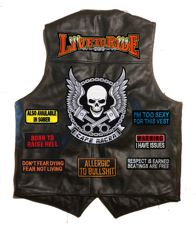 Best Biker leather vest , patched jacket,T Shirts For Men and Women,Bandanas,headwraps, Compression arm sleeves in India Online