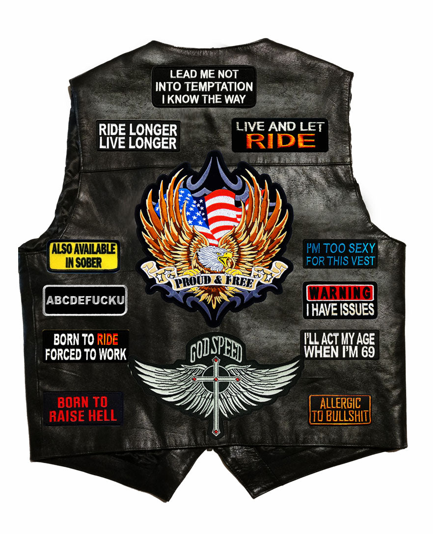 Best Biker leather vest , patched jacket,T Shirts For Men and Women,Bandanas,headwraps, Compression arm sleeves in India Online