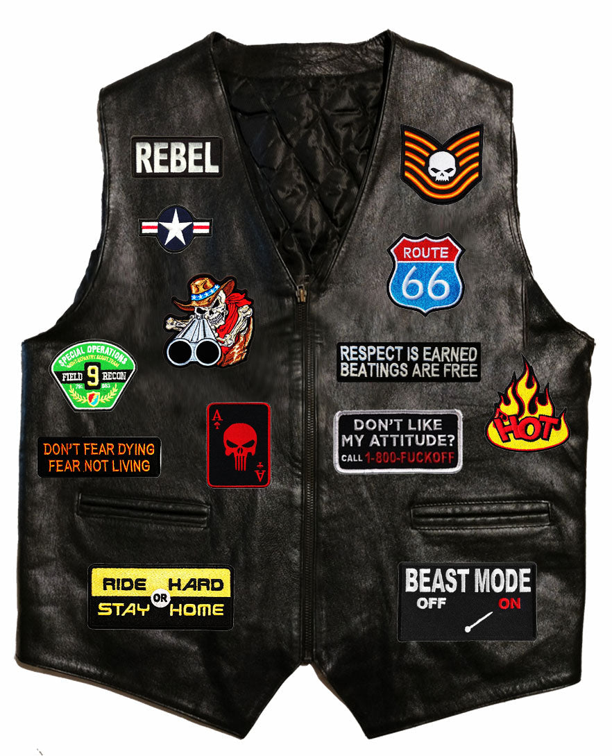 Patched Up Vest- Proud & free – Motohog
