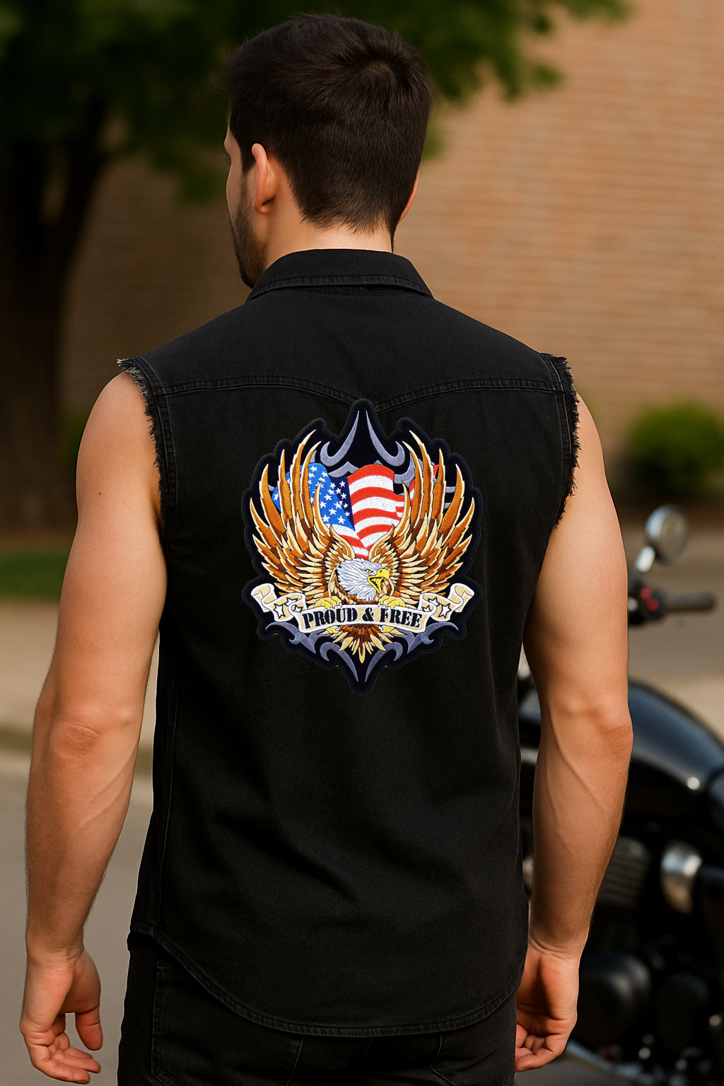 Best Denim Biker shirt sleeveless Biker shirt Cafe Racer patch  Bandana in India online for Men and Women, T shirts, Bandanas,Biker clothing