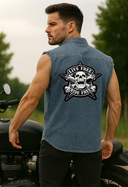 Best Denim Biker shirt sleeveless Biker shirt,  Bandana in India online for Men and Women, T shirts, Bandanas,Biker clothing
