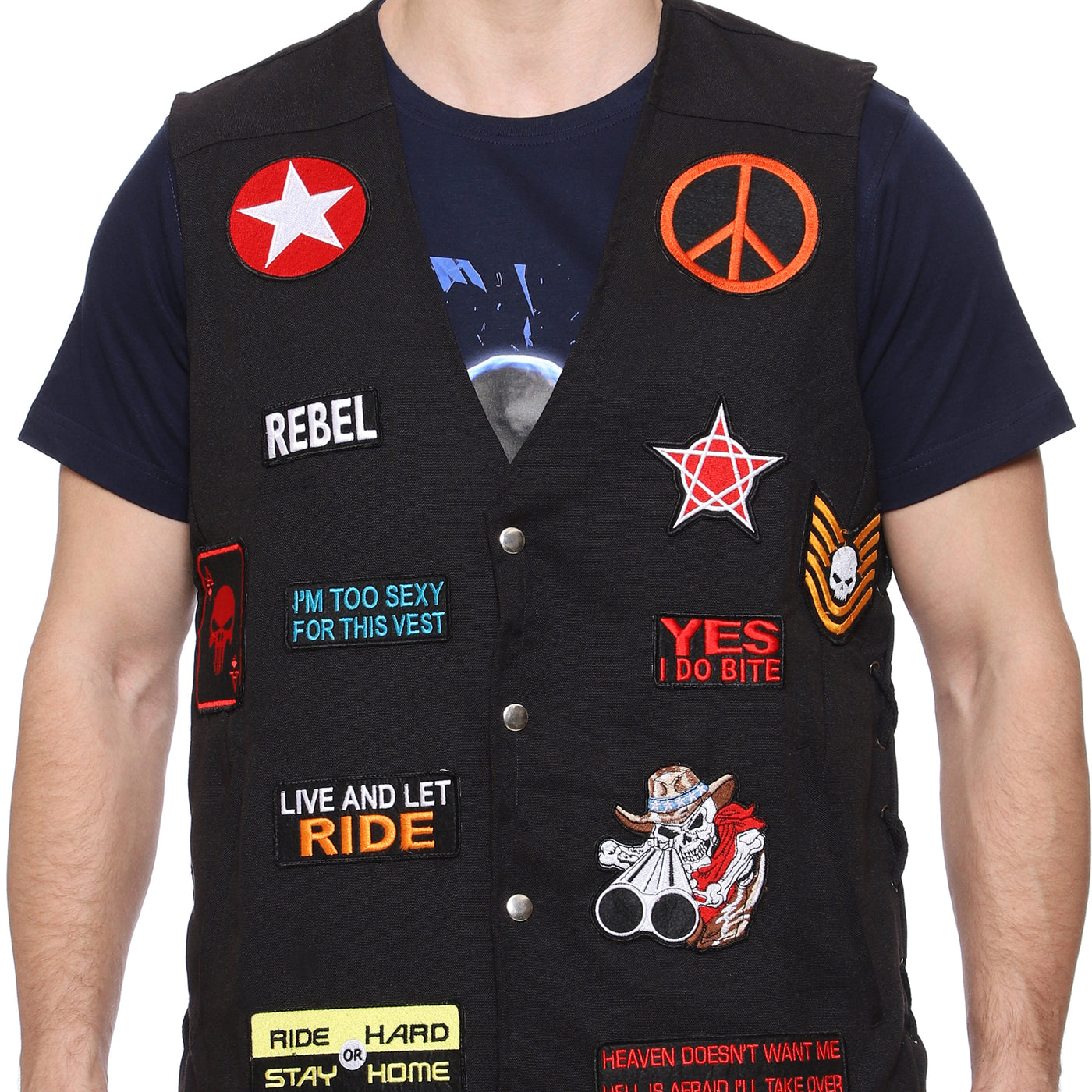 Patched Biker vest, leather vest,Motorcycle vests rider jackets,patches jacket, Bullet vest online india best biker t shirts