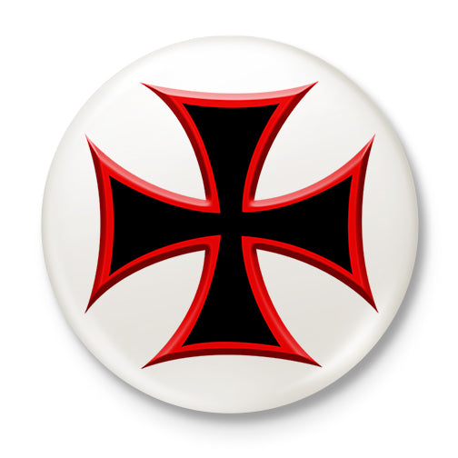 Biker's Cross Button Badge