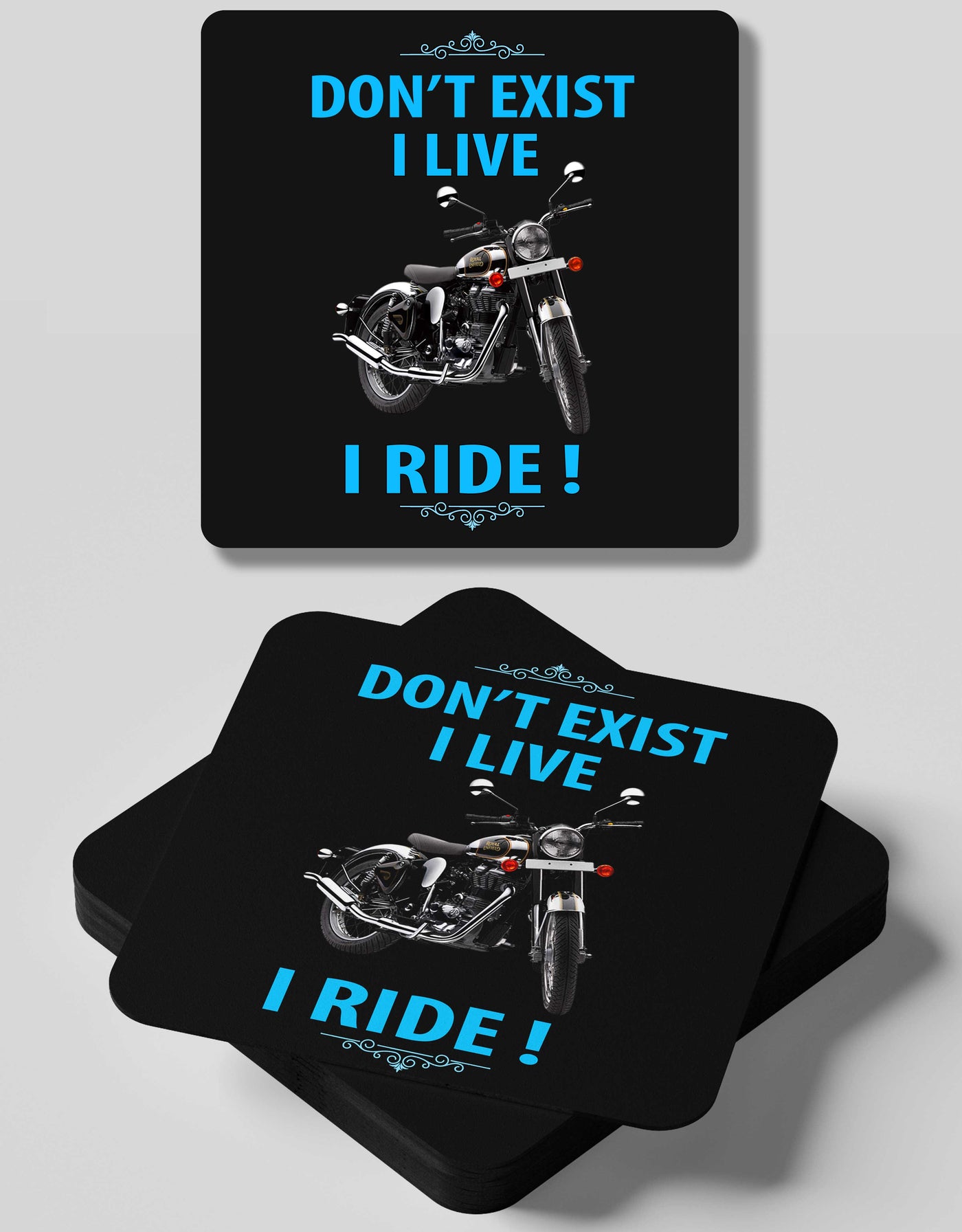 I Live, I Ride- 4 Coasters  Set